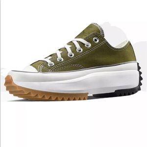 Converse Run Star Hike Low Top Platform Sneaker Olive Green M13/W14.5